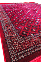 Bordo Afgan Desenli Dokuma İnce Halı