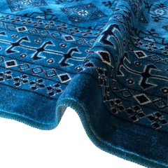 Mavi Afgan Desenli Dokuma İnce Halı