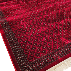 Bordo Afgan Desenli Dokuma Kalın Halı