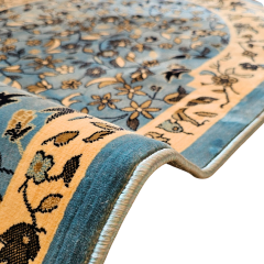 Mavi Ravza Desenli Dokuma Seccade