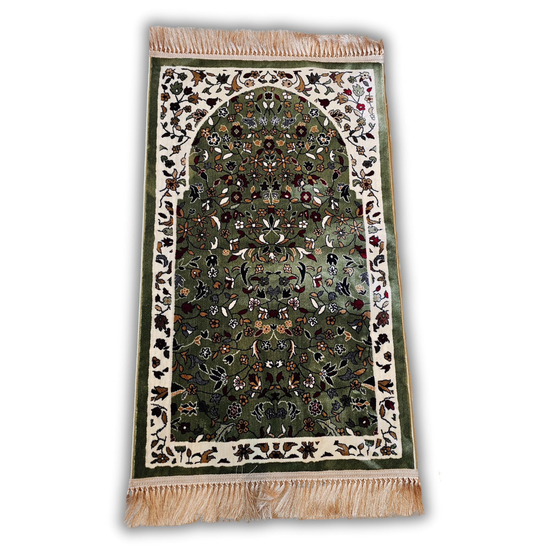 Yeşil Ravza Desenli Dokuma Seccade