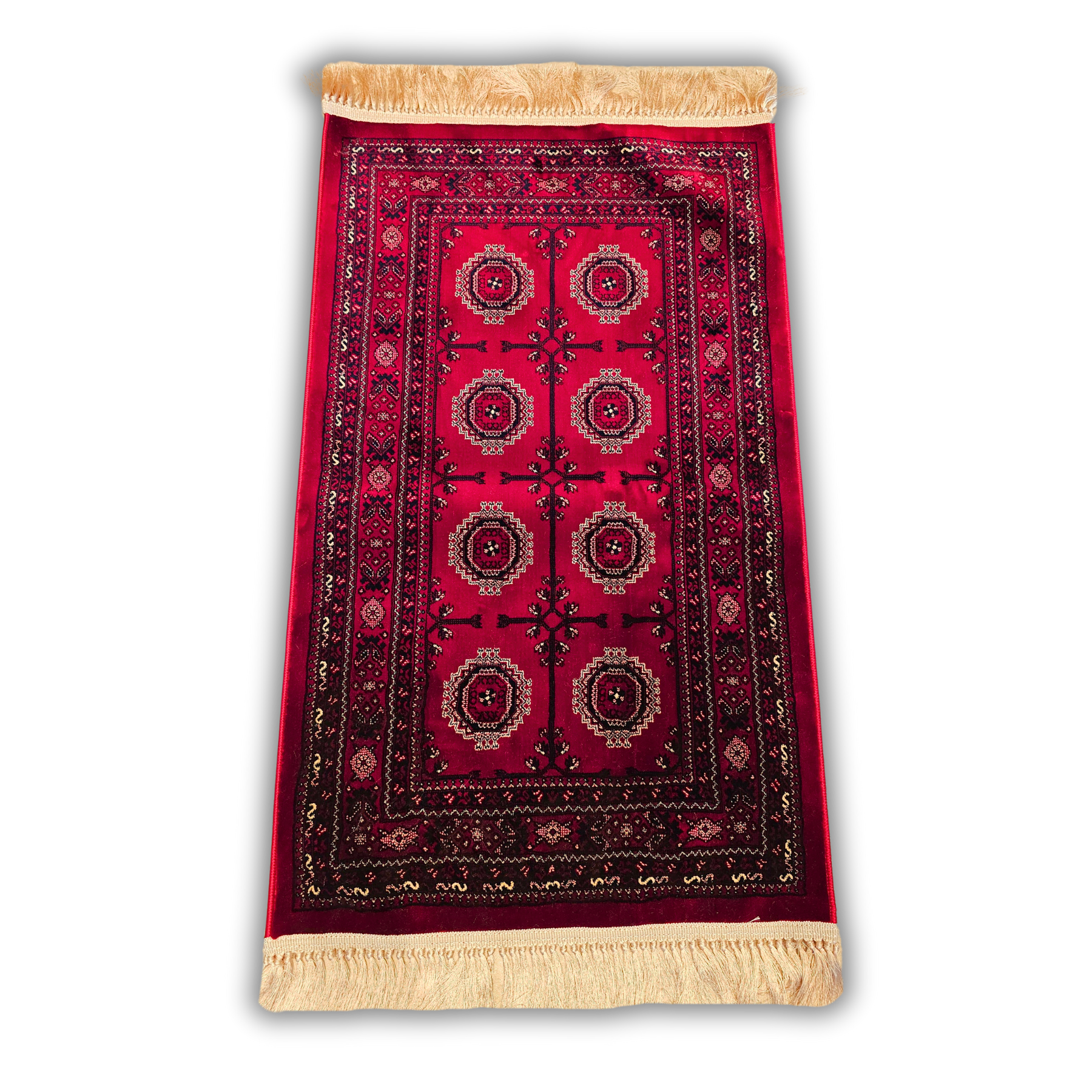 Bordo Afgan Desenli Dokuma Seccade